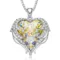 angel wing crystal Heart necklace