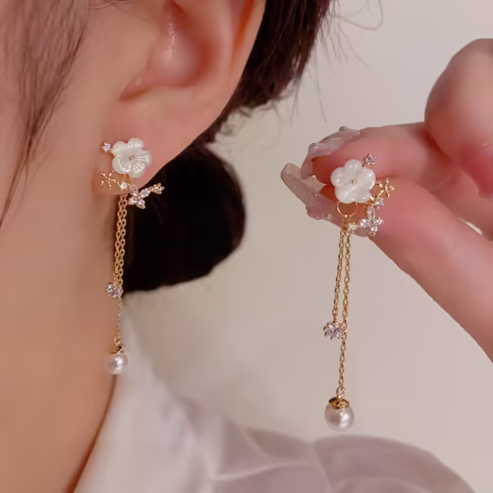 pearl drop earrings